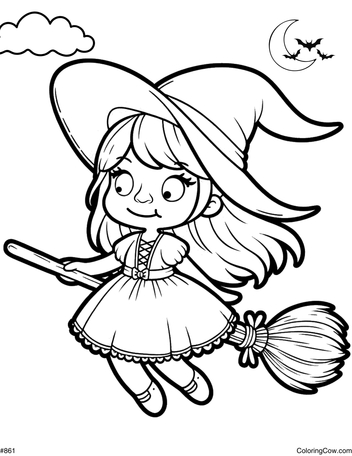 Halloween Witch Coloring Page