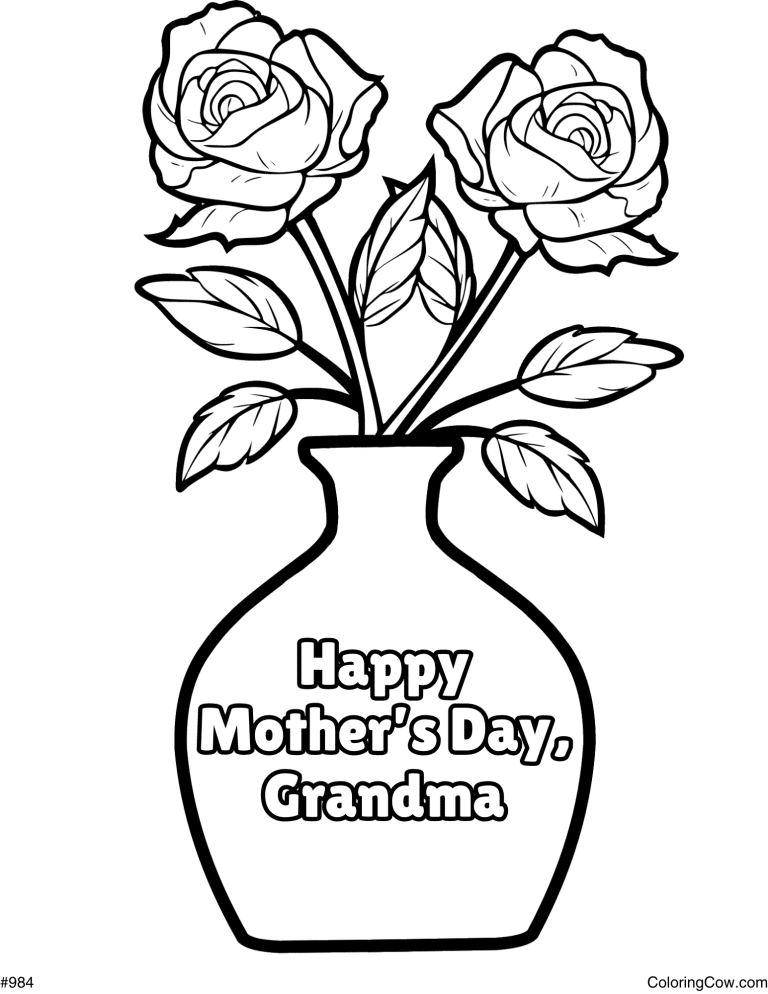 Happy Mother's Day Grandma Coloring Page
