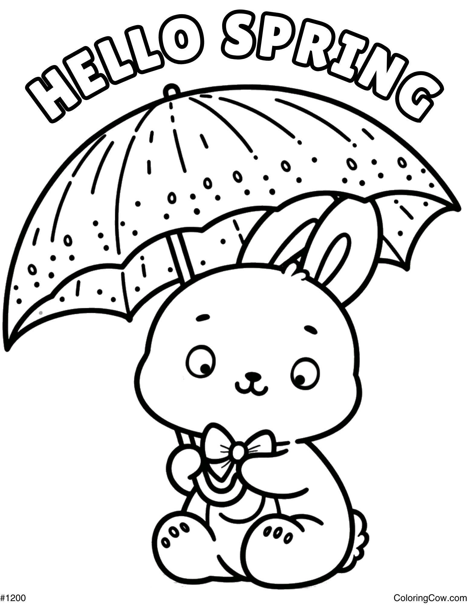 Hello Spring Coloring Page