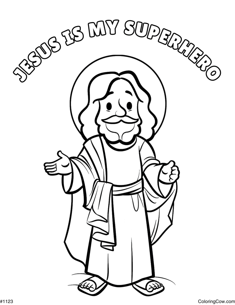 Jesus Is My Superhero Coloring Page