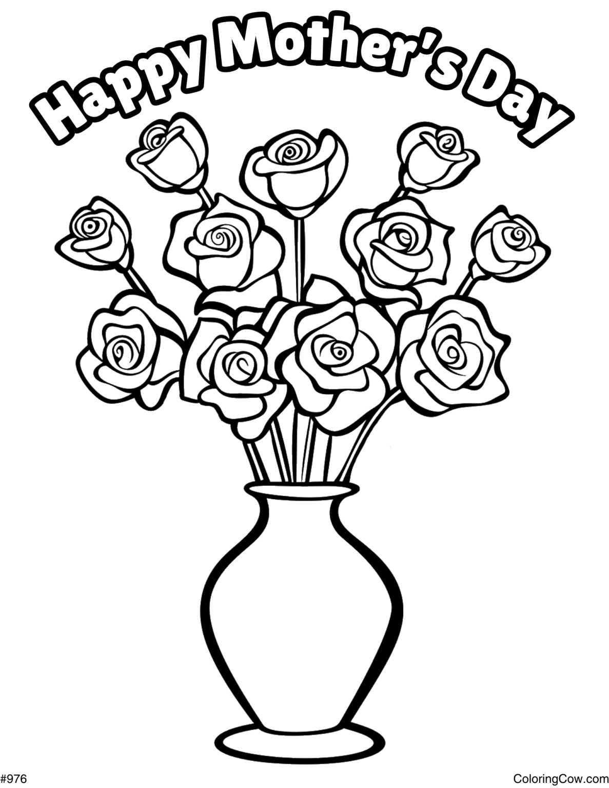 Happy Mother's Day Coloring Page