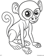 Squirrel Monkey Coloring Page