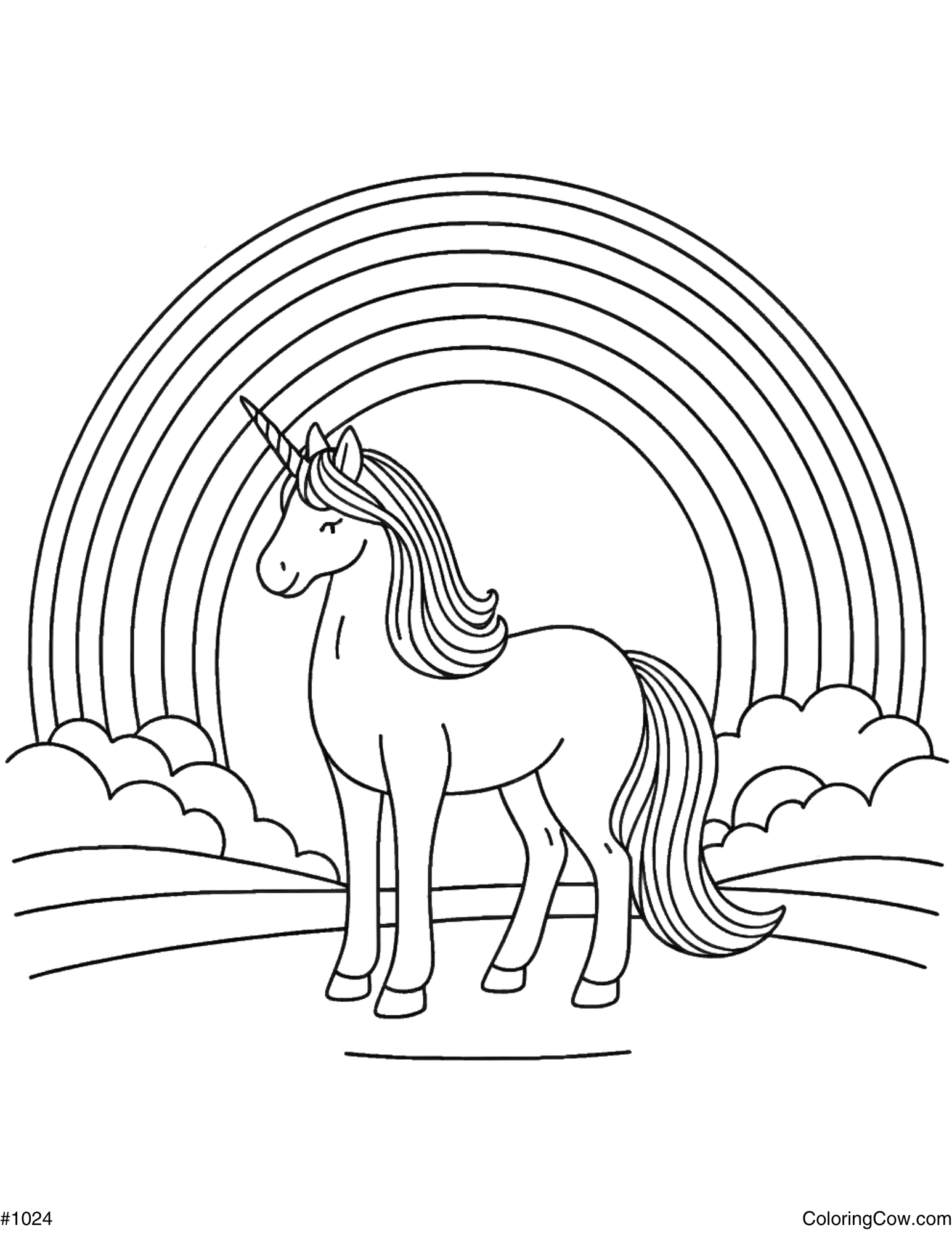 Printable Coloring Pages Rainbow Unicorn 2025 