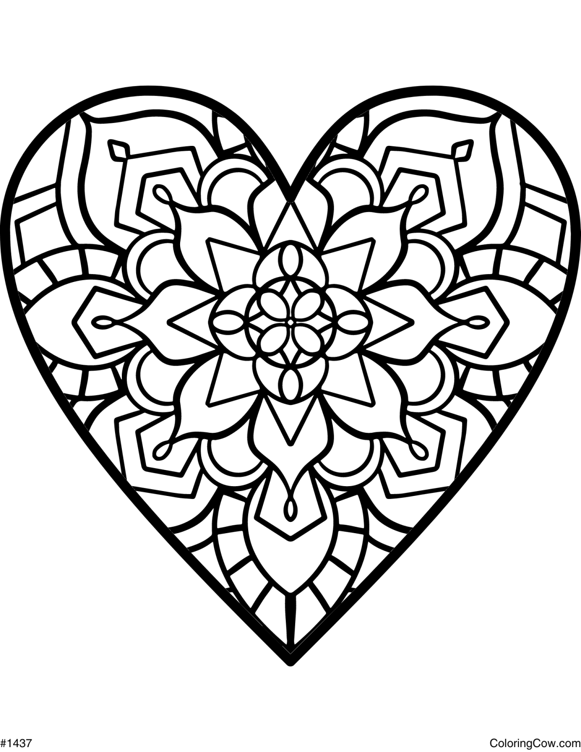 Heart Mandala Coloring Page