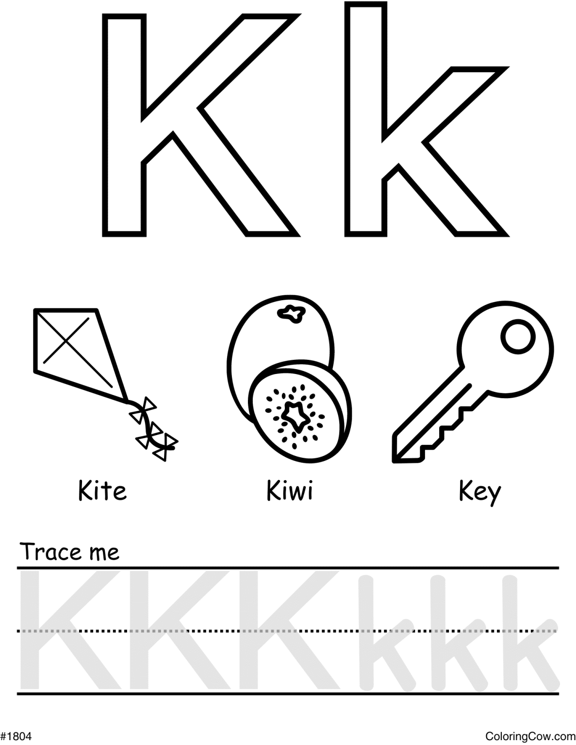 Letter K Coloring Page