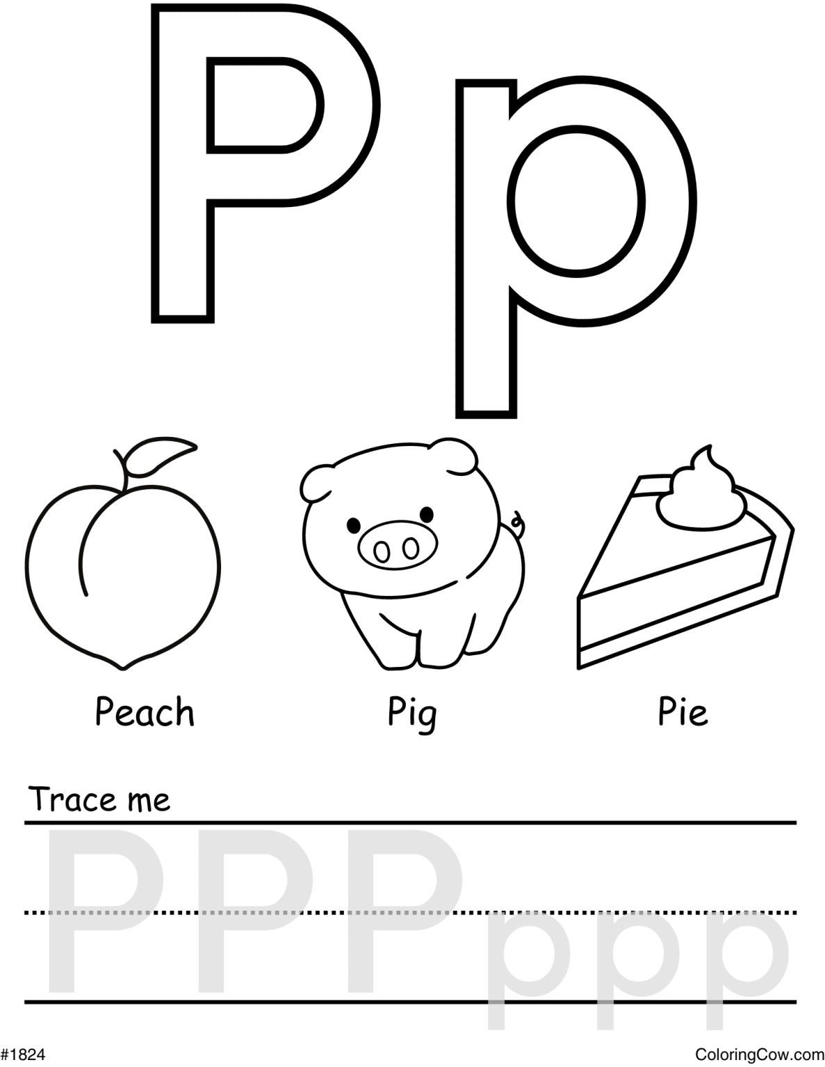 Letter P Coloring Page