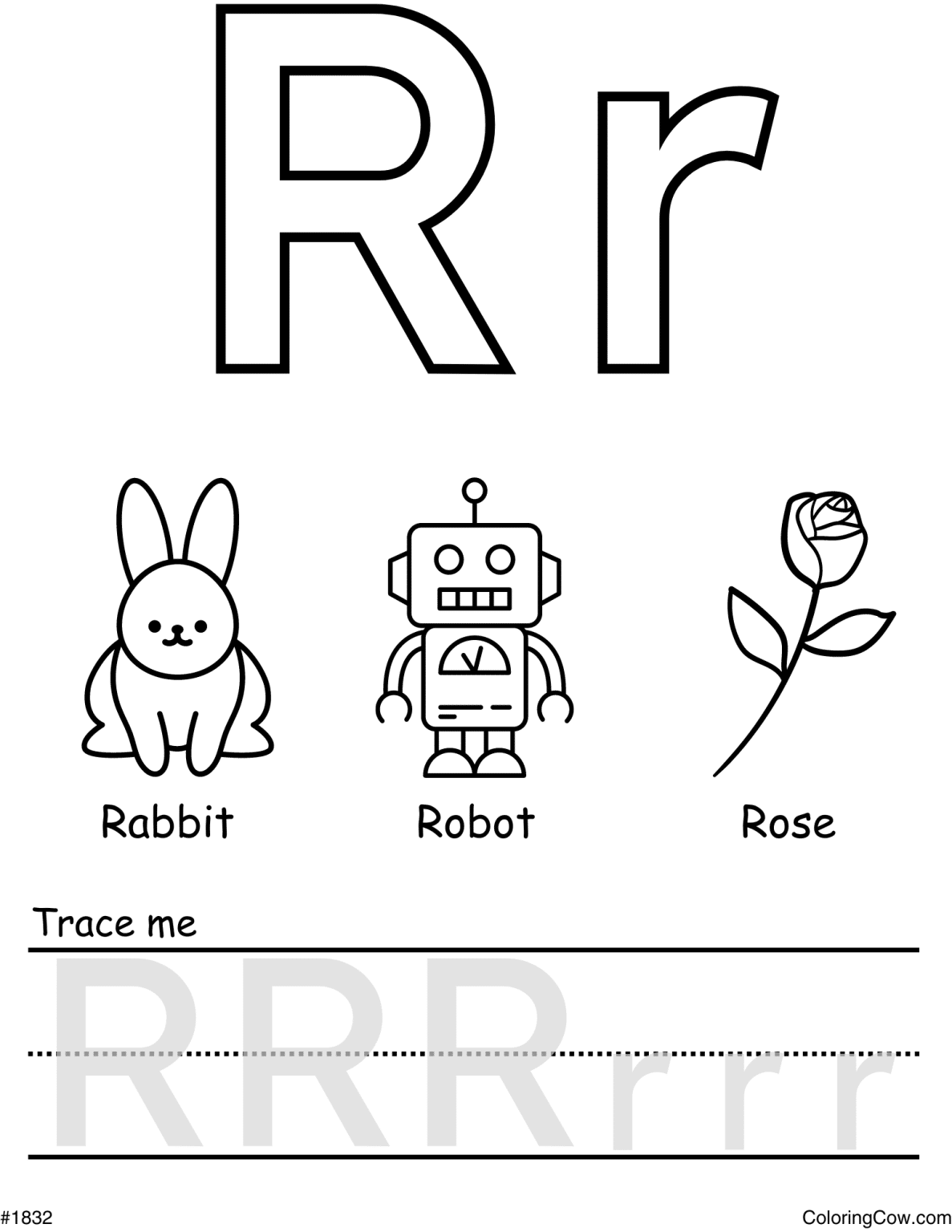 Letter R Coloring Page