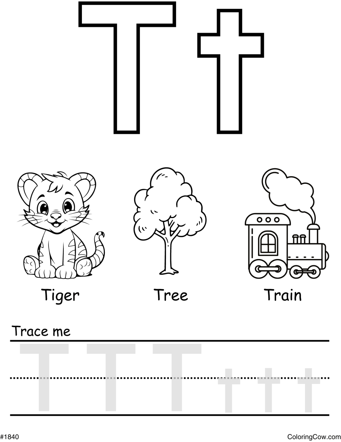 Alphabet Coloring Page Letter T Activity Letter Recognition Worksheet 