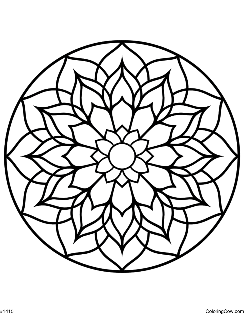 Simple Mandala Coloring Page - Simple Mandala Coloring Page 1000x1294 