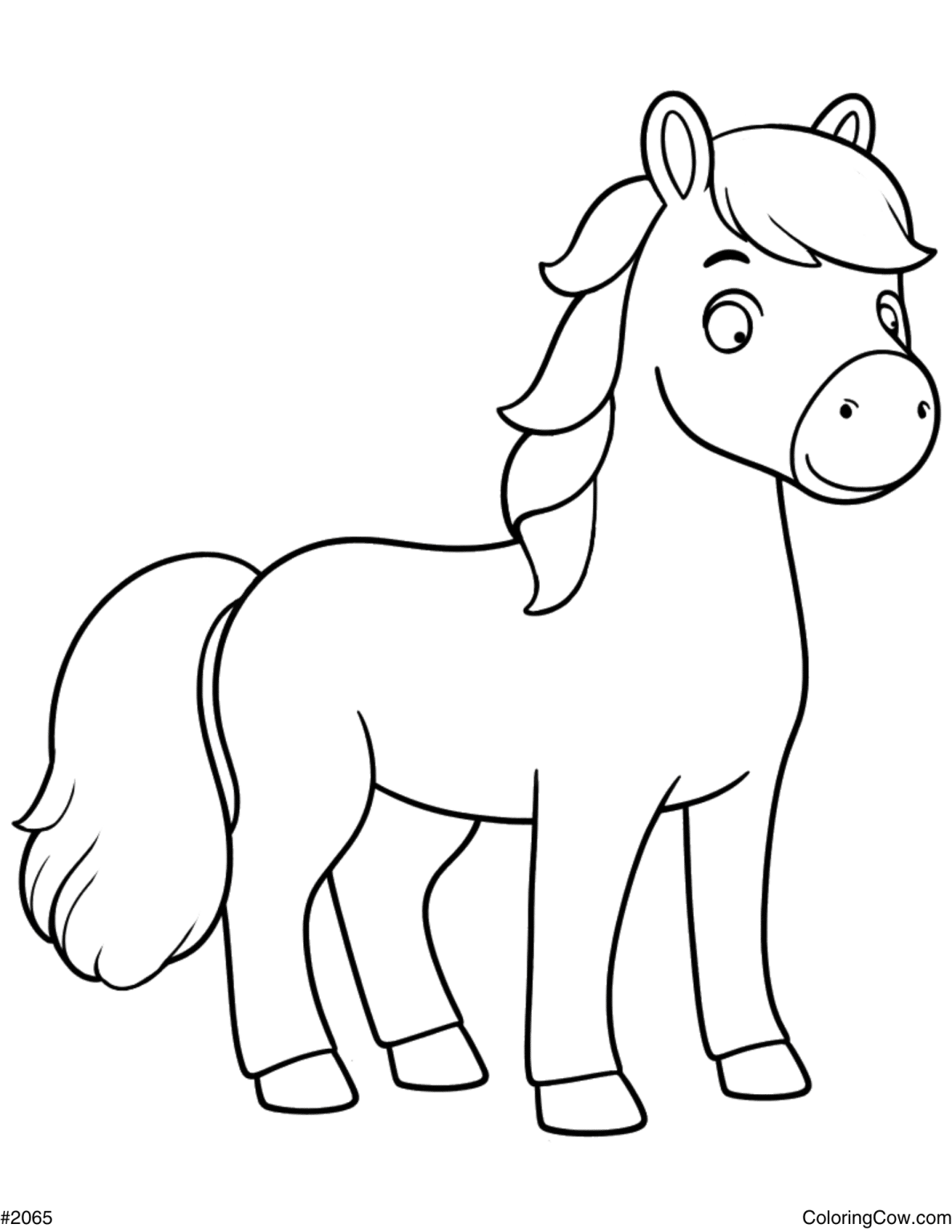 Easy Horse Coloring Page