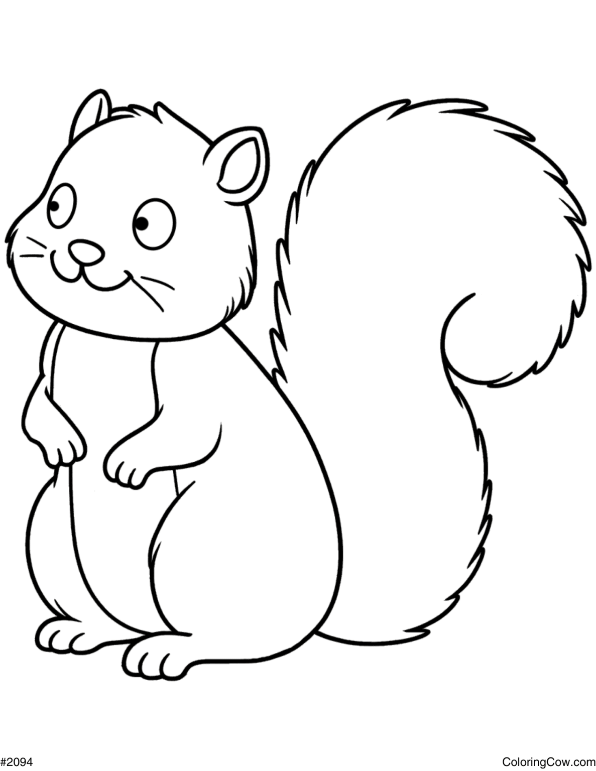 Easy Squirrel Coloring Page - Easy Squirrel Coloring Page 1187x1536 