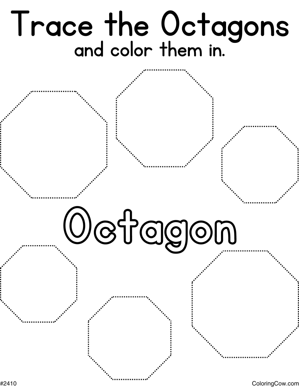 Trace the Octagons Coloring Page