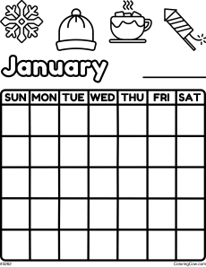 January Calendar Coloring Page