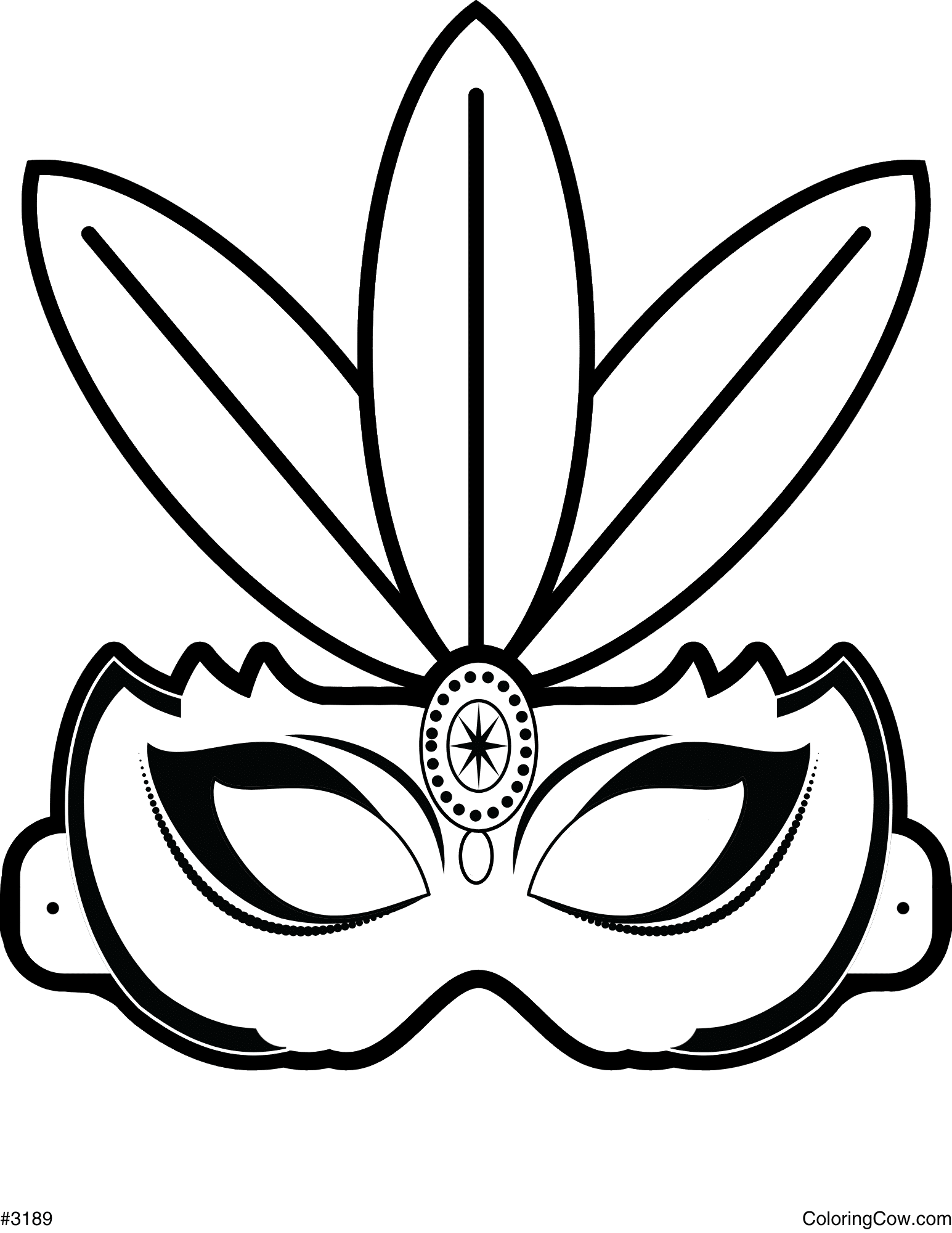 Printable Mardi Gras Mask Coloring Page 2025 