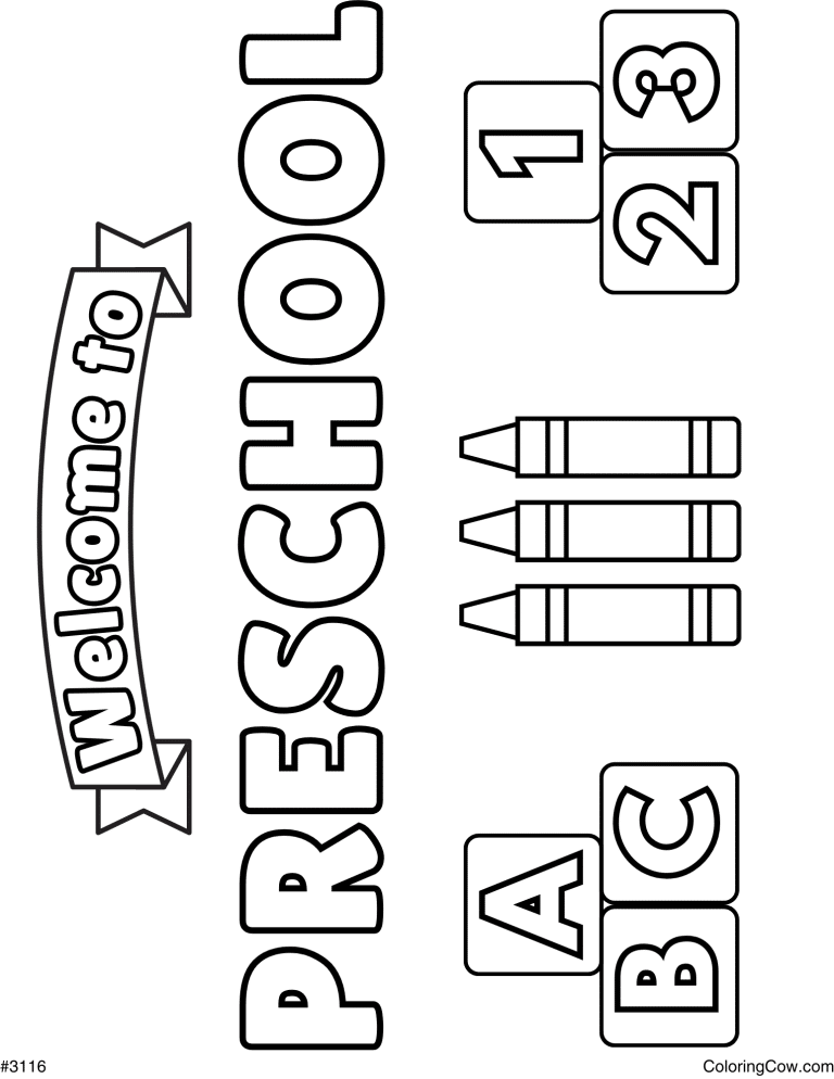 Welcome to Preschool Coloring Page - Welcome To Preschool Coloring Page 768x994 