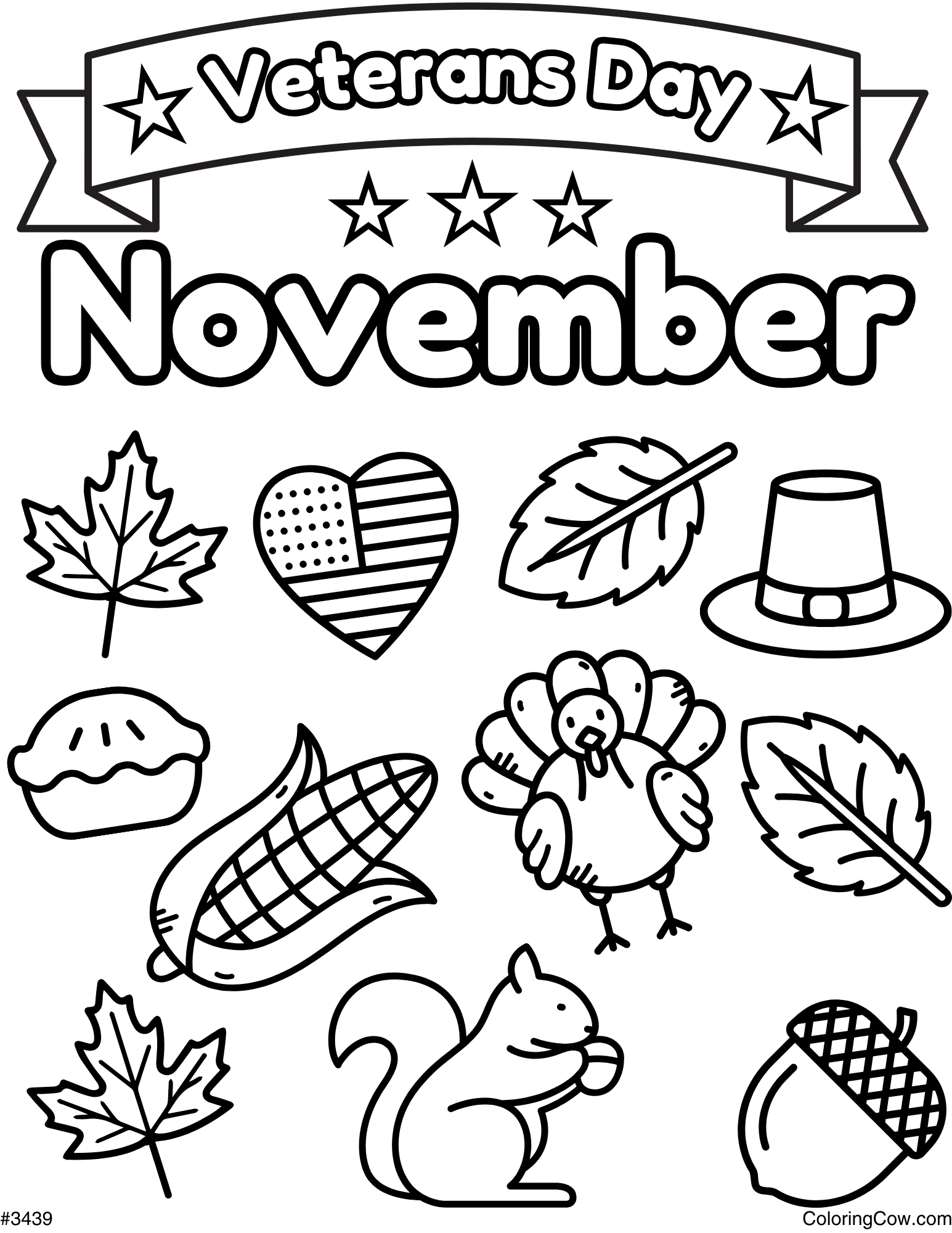 November Calendar Coloring Page