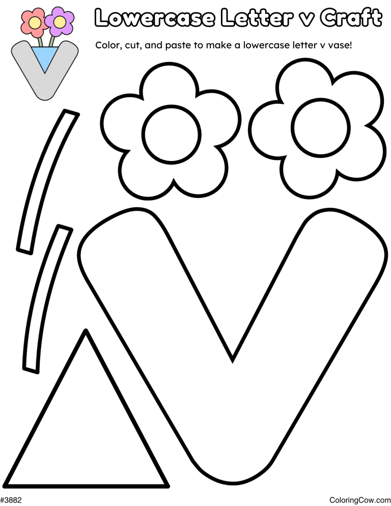 Lowercase Letter V Vase Craft Lowercase Letter V Vase Craft