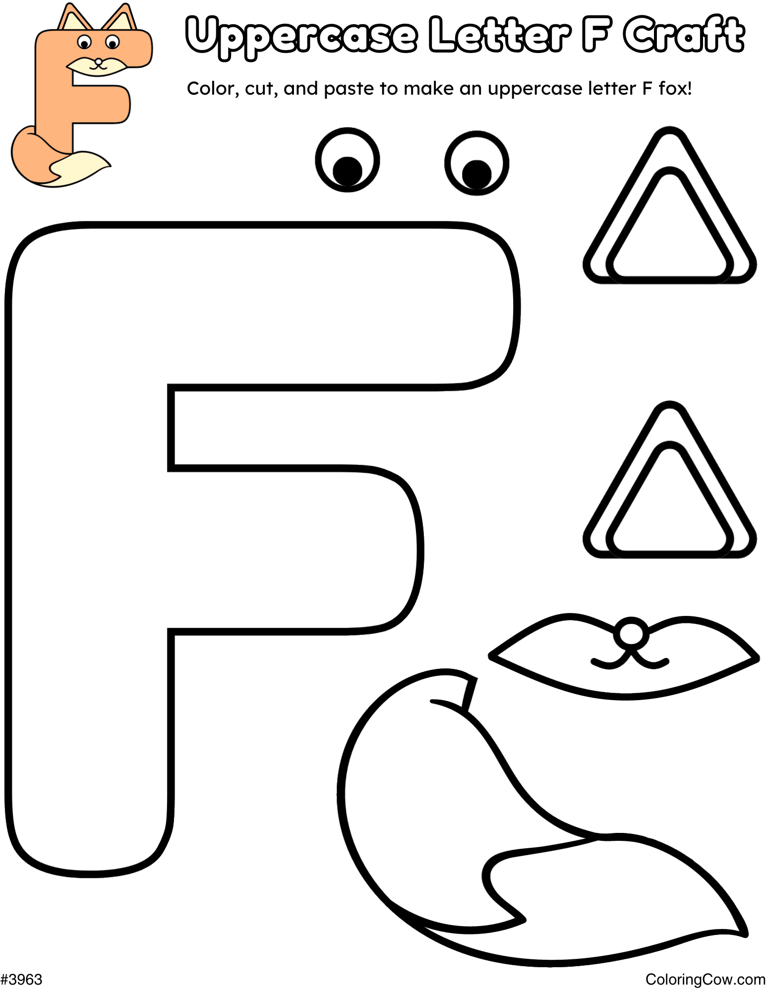 Uppercase Letter F Fox Craft Uppercase Letter F Fox Craft