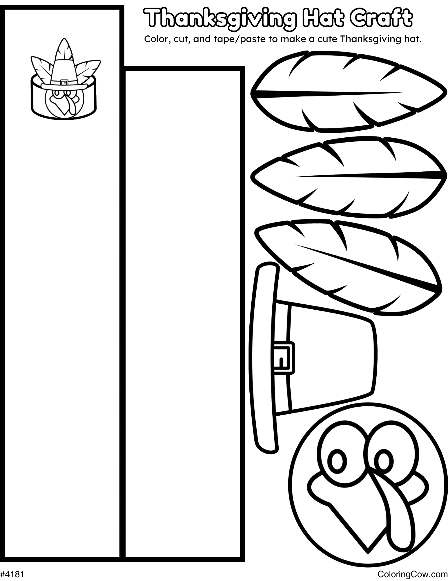 Turkey Hat Coloring