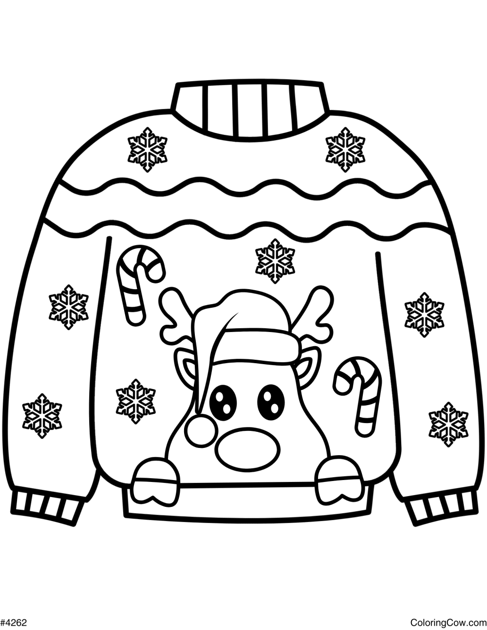 Christmas Sweater Coloring Page Christmas Sweater Coloring Page