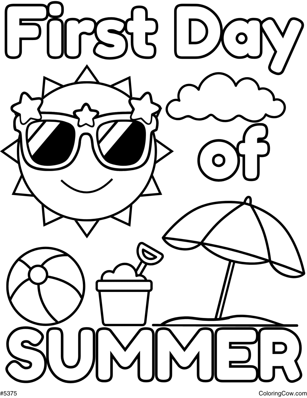 First Day of Summer Coloring Page