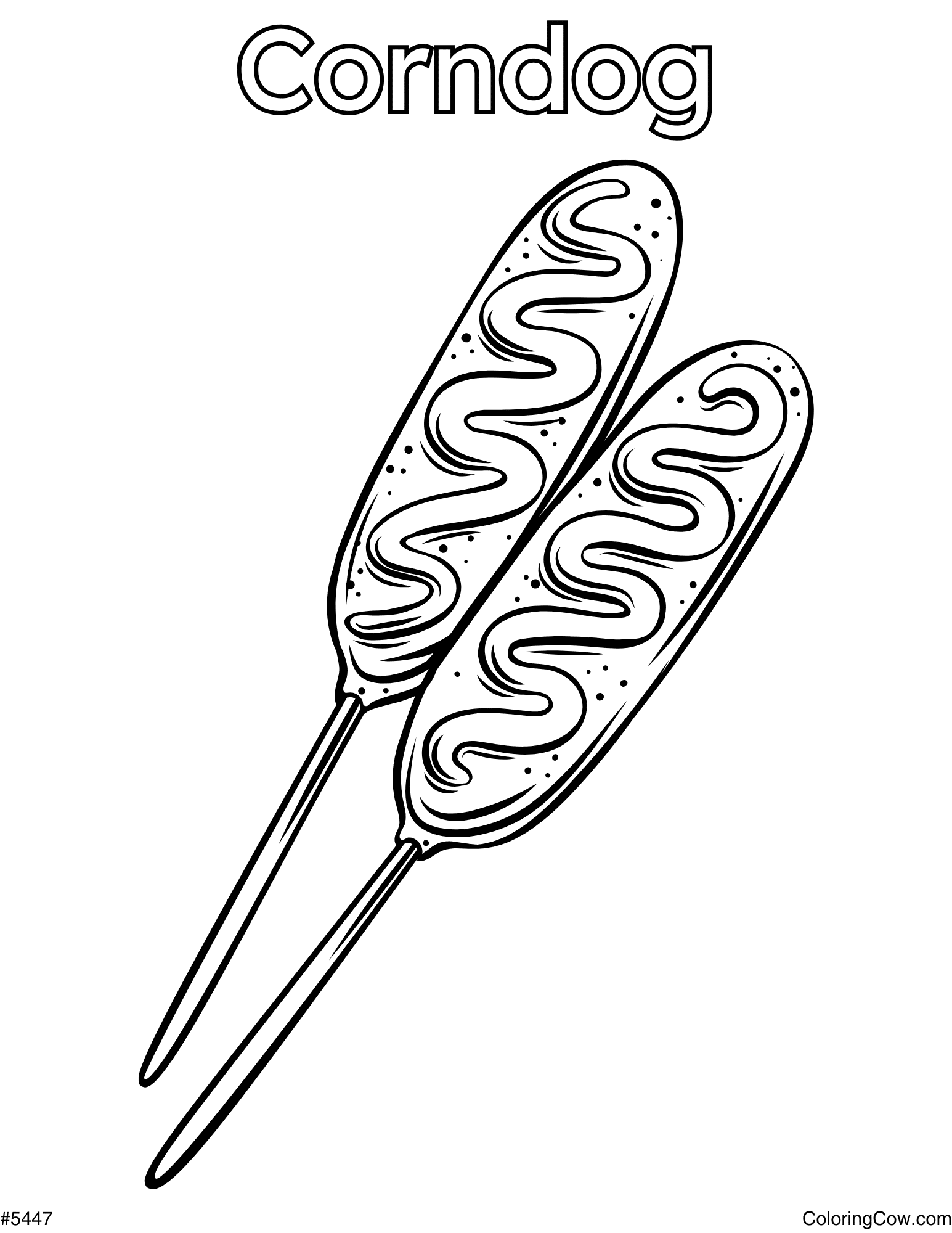 Printable Corndog Coloring Page