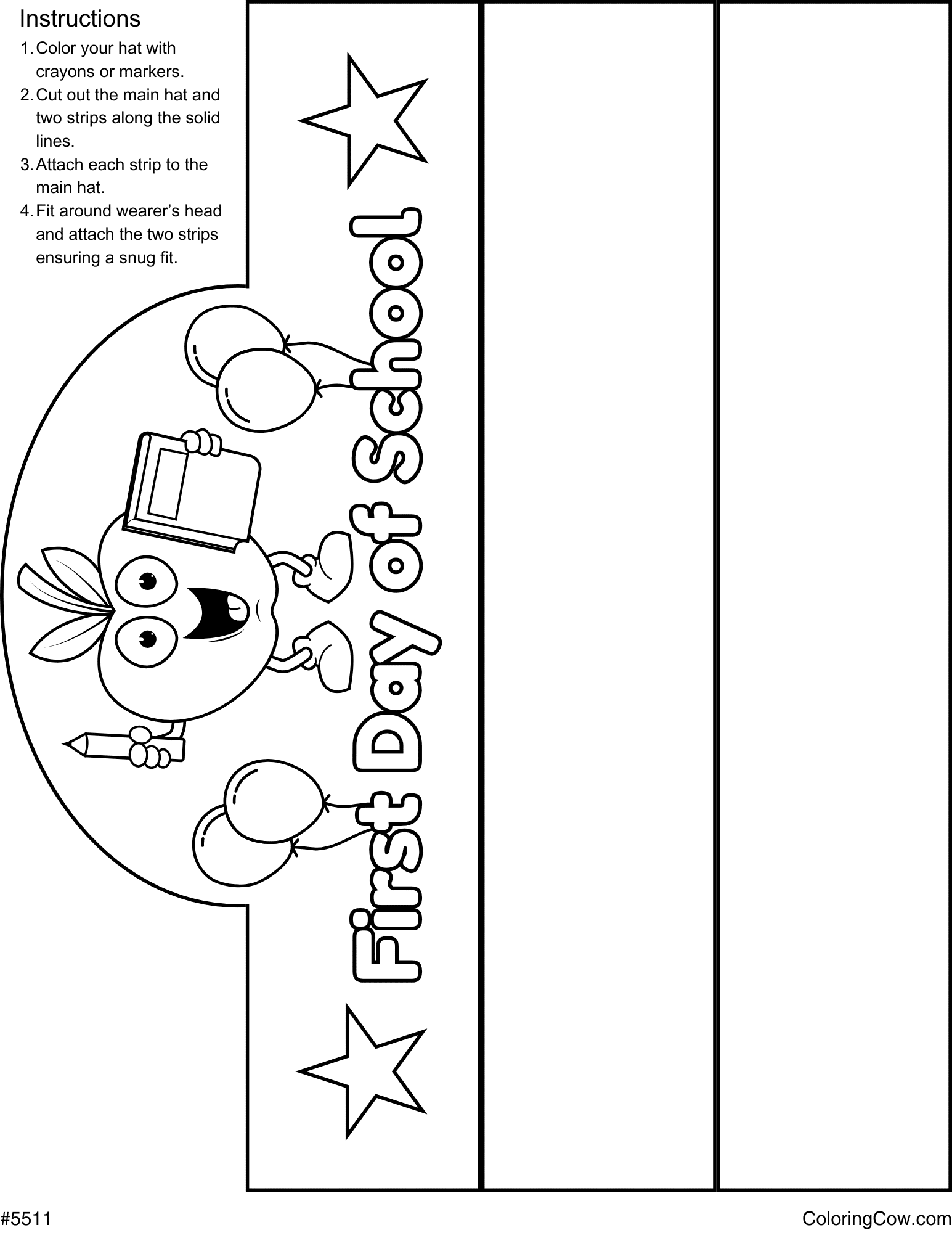 Printable First Day Of School Hat Craft