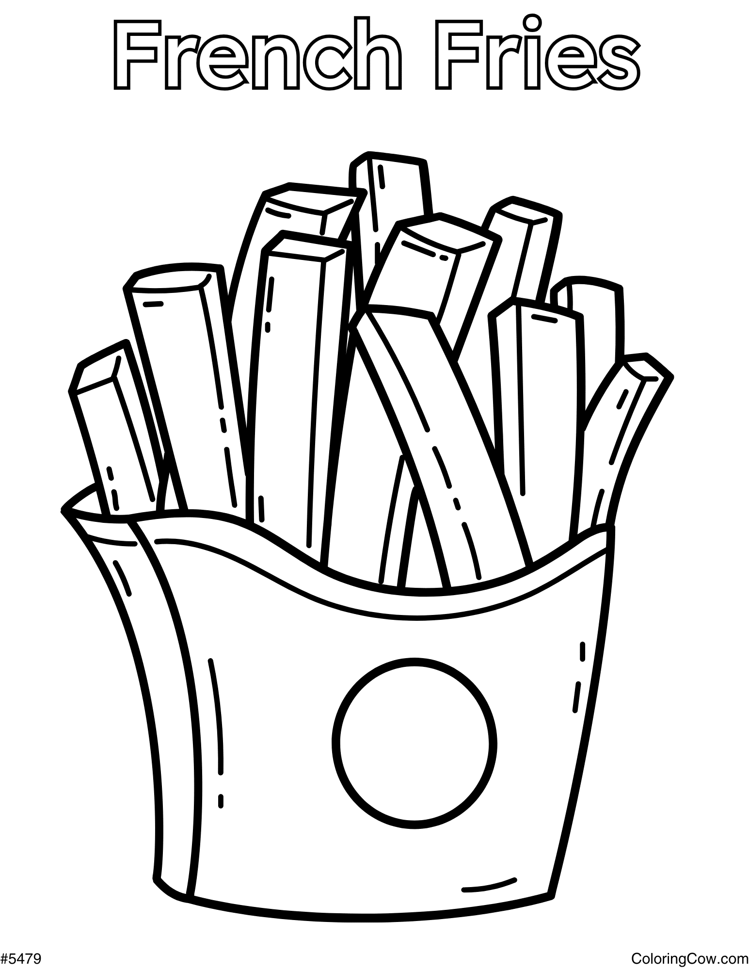 Printable French Fries Coloring Page
