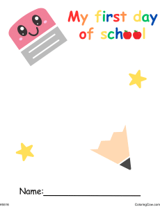 My First Day of School Handprint Craft