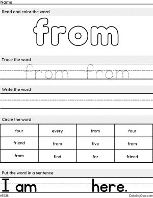 From Sight Word Coloring Page