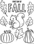 New First Day of Fall Coloring Page