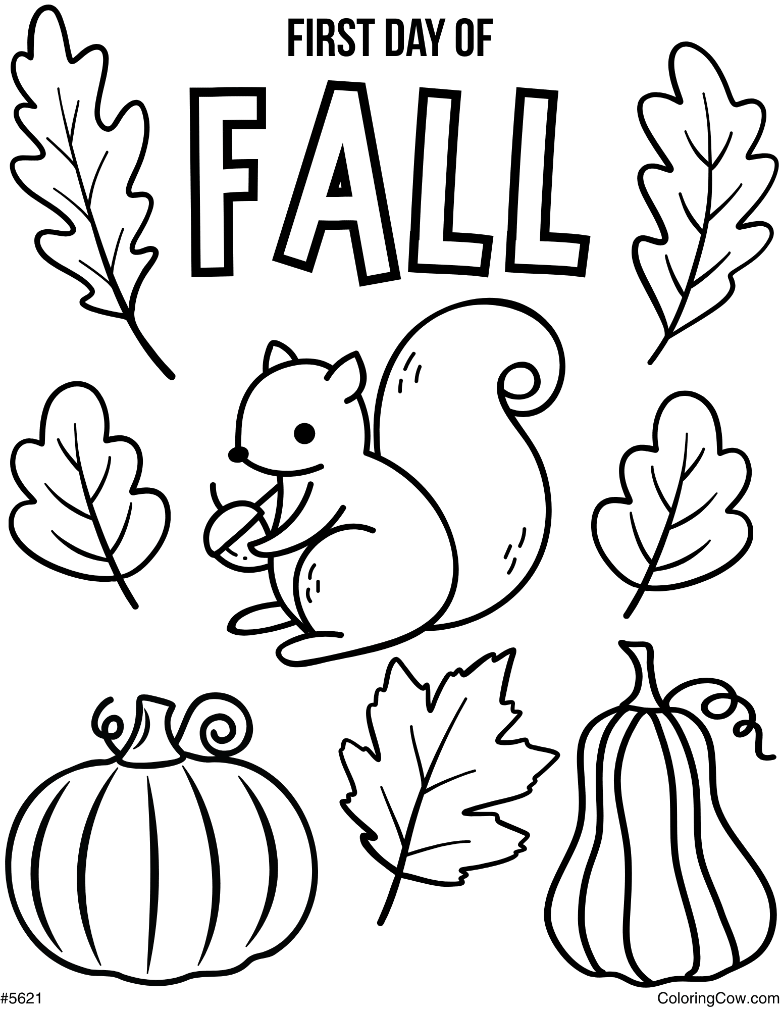 Printable First Day Of Fall Coloring Page