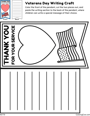 Veterans Day Writing Craft And Coloring Page