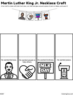 Martin Luther King Jr. Necklace Craft And Coloring Page
