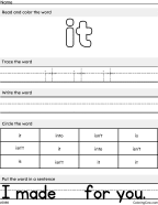 New It – Sight Word Worksheet